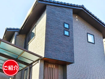 ダークカラー×軒天アクセントで上質感のある外観に｜岡山市東区 外壁塗装施工事例