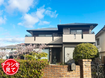 やわらかベージュで落ち着いた外観に｜岡山市東区 屋根・外壁塗装施工事例